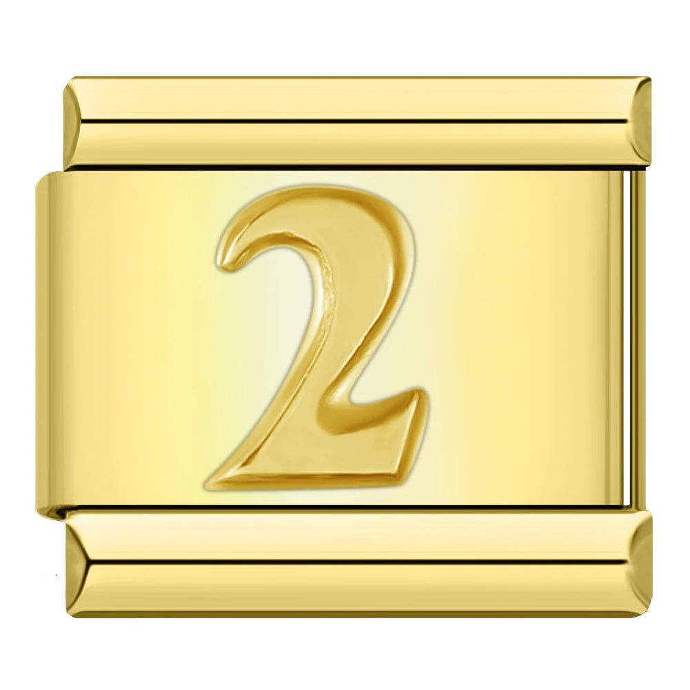 Golden Number 2 - Gold Charm