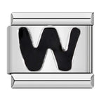 Black Letter W - Silver Charm