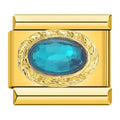 Royal Aquamarine Resin - Gold Charm