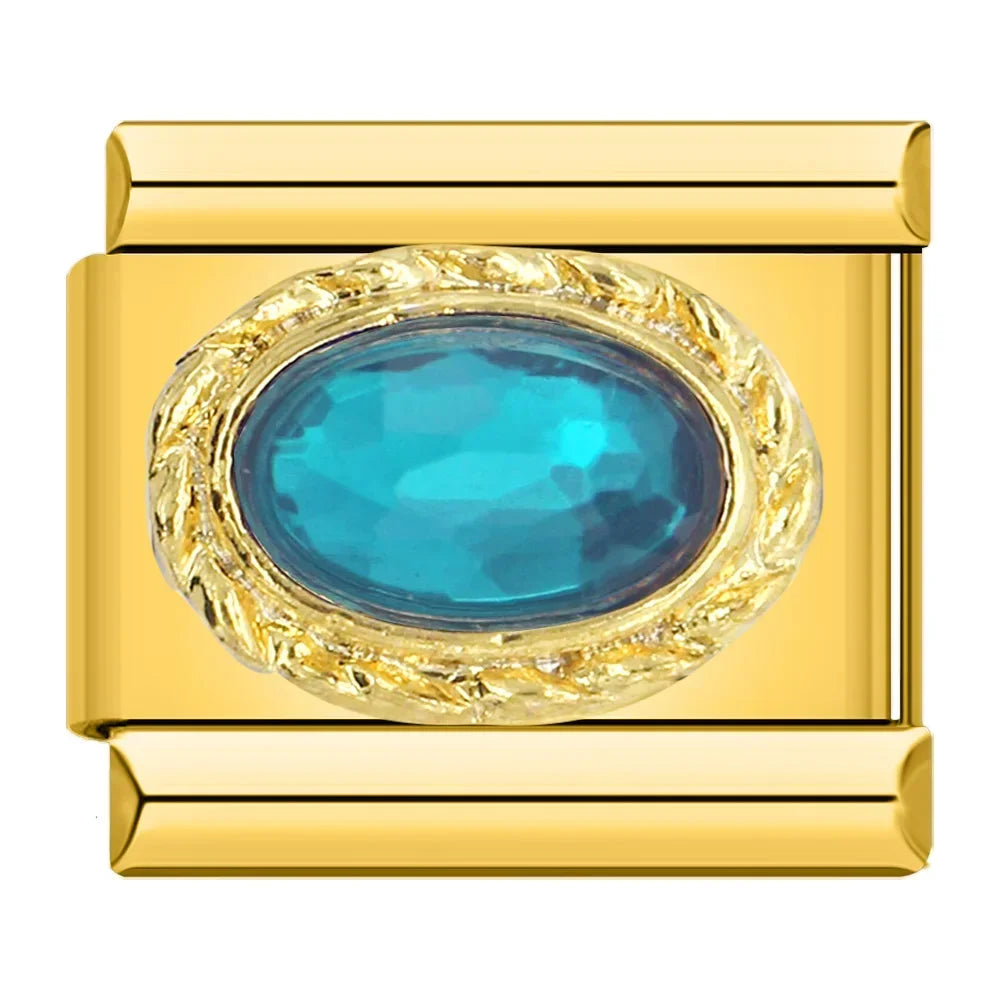 Royal Aquamarine Resin - Gold Charm