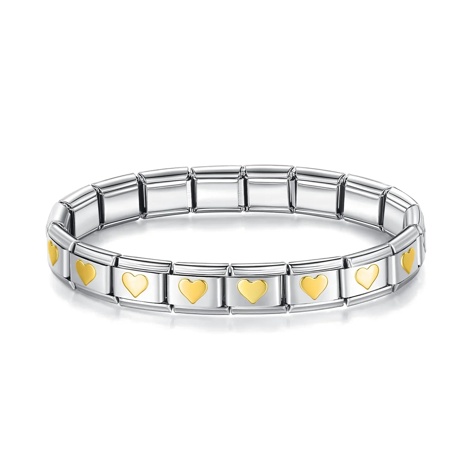 Classic Italian Bracelet with Full of Hearts