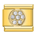 Golden Round with CZ - Gold Charm