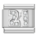 Number 21 with CZ - Silver Charm