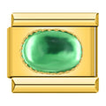 Elegant Emerald Resin - Gold Charm