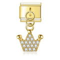 Tiny Crown with CZ - Gold Pendant Charm