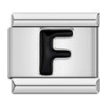 Black Letter F - Silver Charm