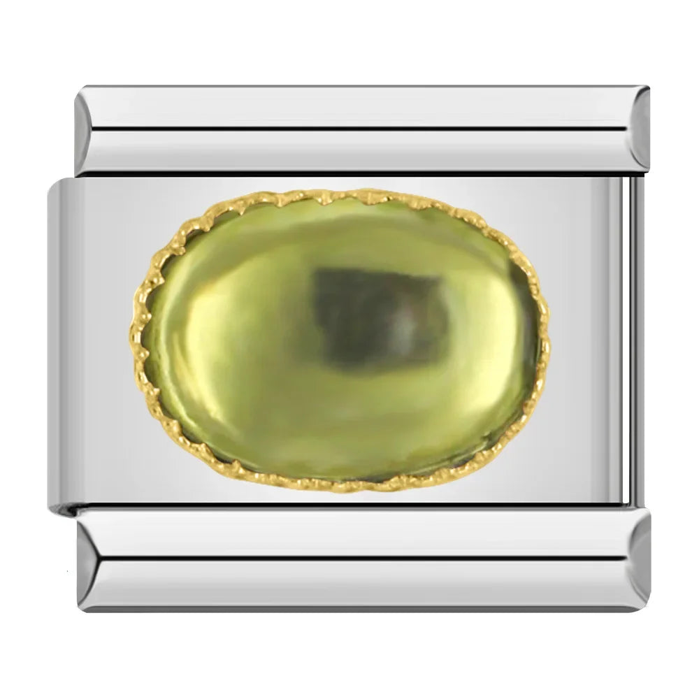 Elegant Olive Resin - Silver Charm