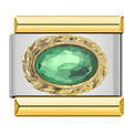 Royal Emerald Resin - Silver & Gold Charm