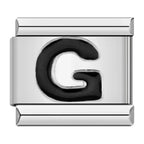 Black Letter G - Silver Charm