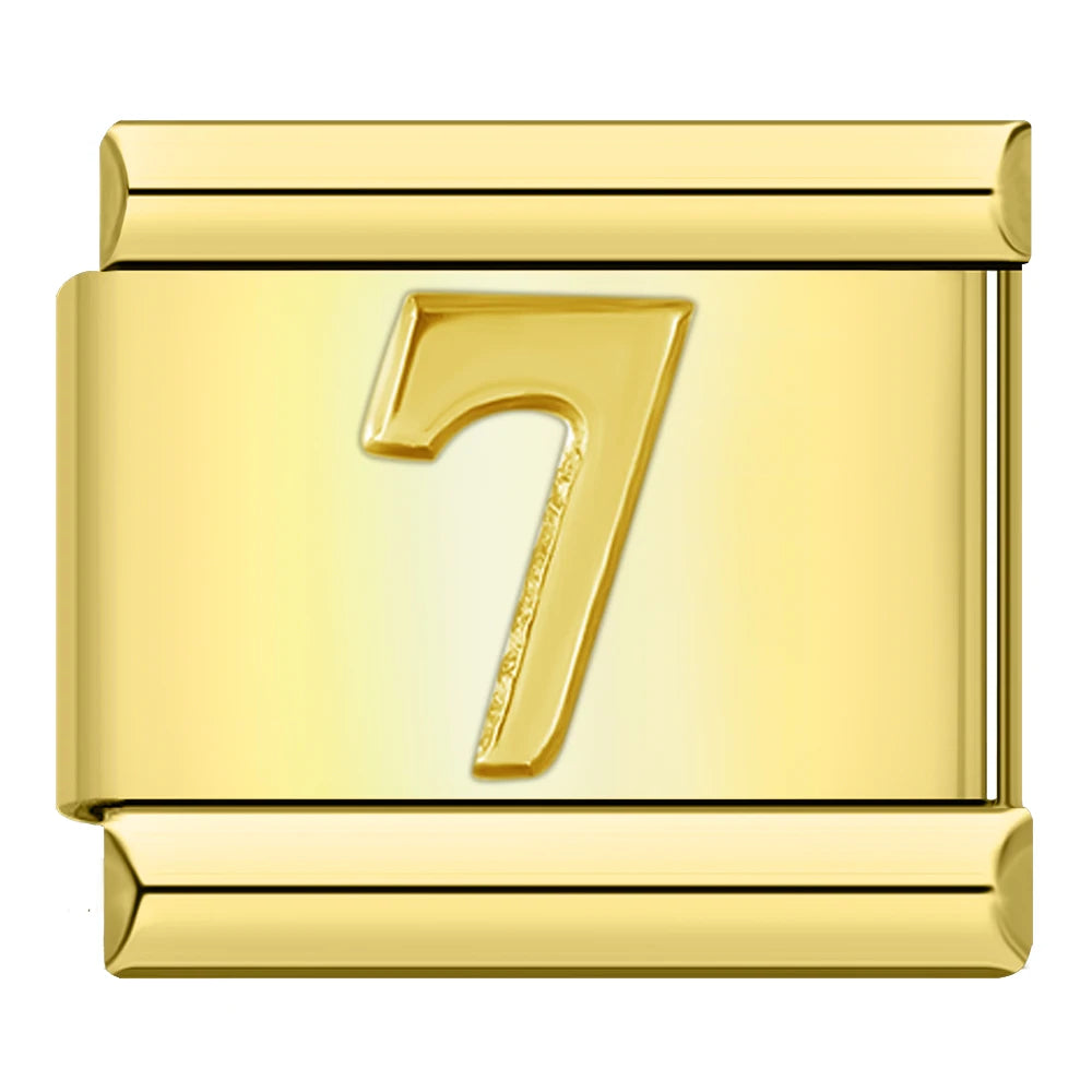 Golden Number 7 - Gold Charm