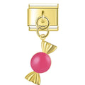 Raspberry Candy - Gold Pendant Charm