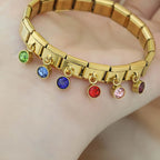 July Birthstone with CZ - Gold Pendant Charm