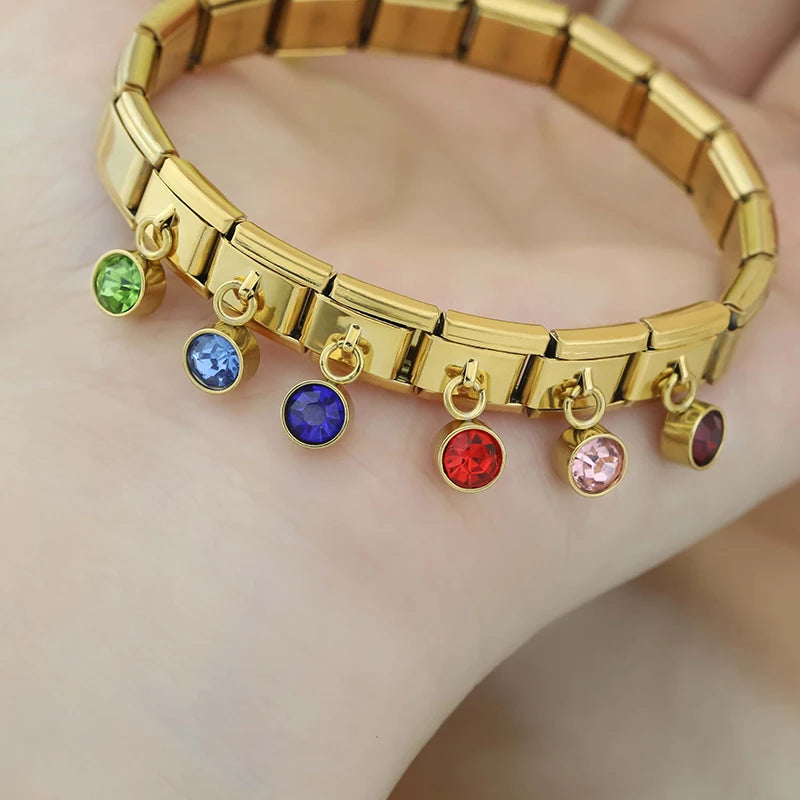 August Birthstone with CZ - Gold Pendant Charm