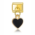 Black Heart - Gold Pendant Charm