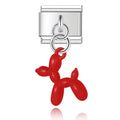 Red Balloon Dog - Silver Pendant Charm