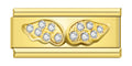 Wings with CZ - Gold Bar Charm