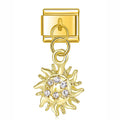 Golden Sun with CZ - Gold Pendant Charm