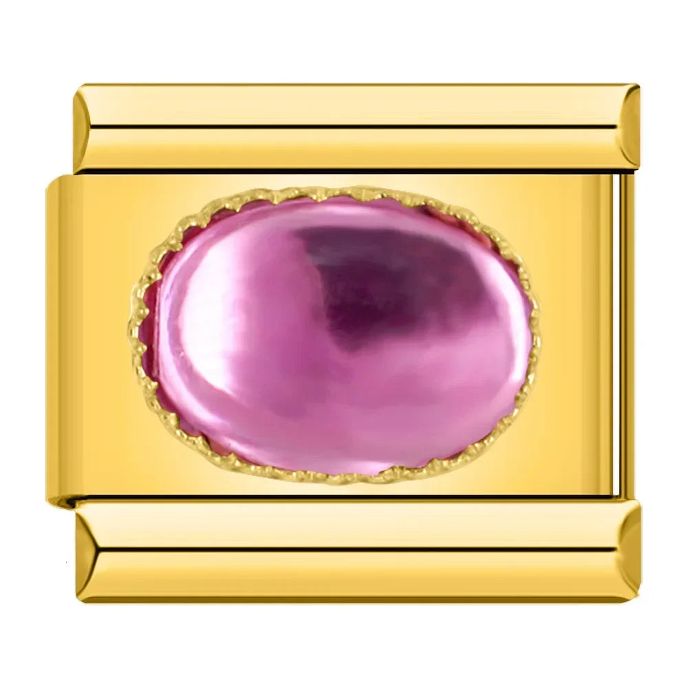 Elegant Amethyst Resin - Gold Charm