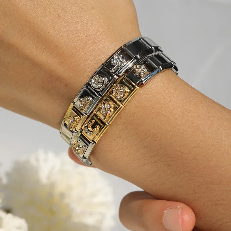 Golden Star with CZ - Silver Charm