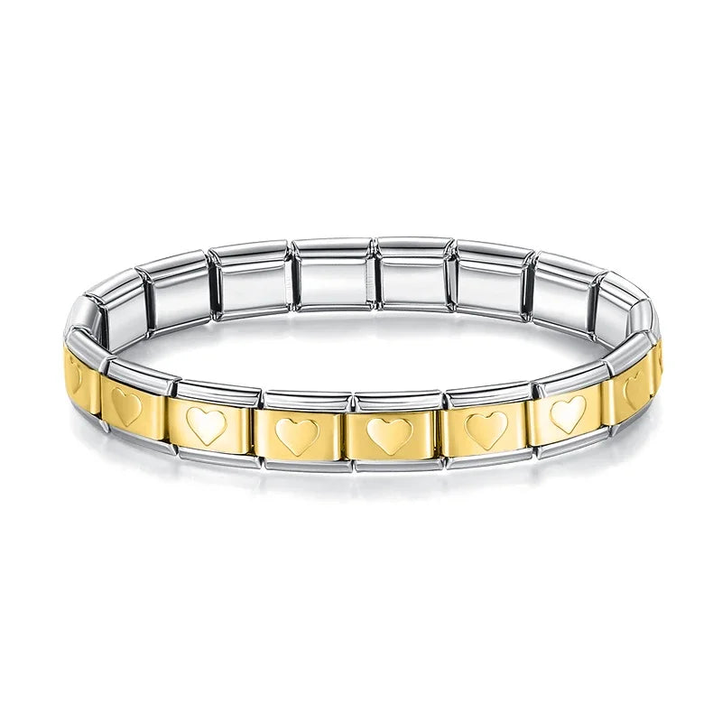 Classic Italian Bracelet with Combined Original Colors and Hearts