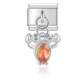 Sunset Teardrop Crab - Silver Pendant Charm