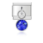September Birthstone with CZ - Silver Pendant Charm